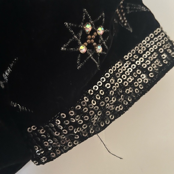 Zara Black Velvet Jacket with Sequin and Rhinestone Star Embroidery - Picture 4 of 7